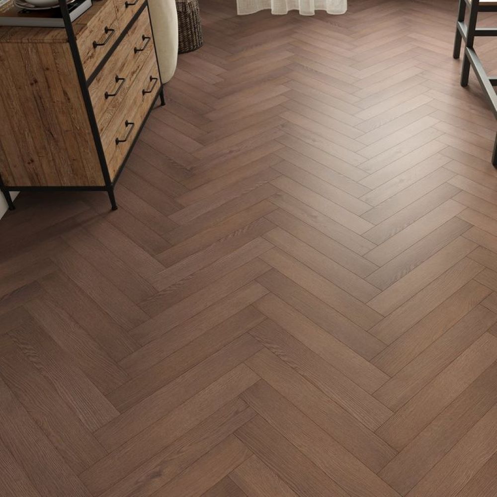 Custom Engraved Wood Flooring - Color: Brown