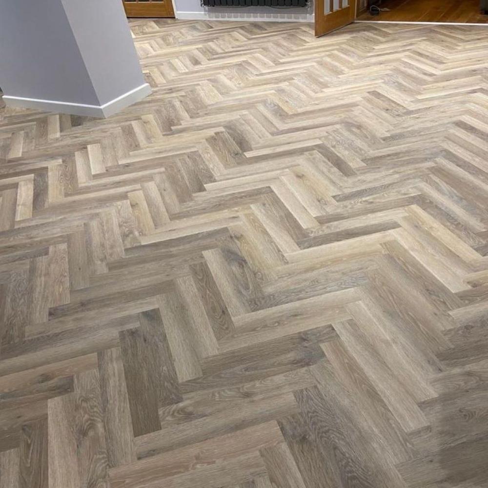 Custom Engraved Wood Flooring - Color: Brown