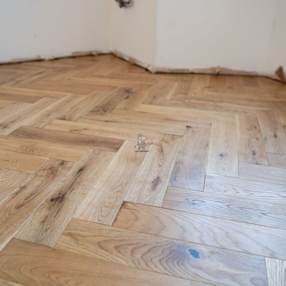 Custom Engraved Wood Flooring - Color: Brown