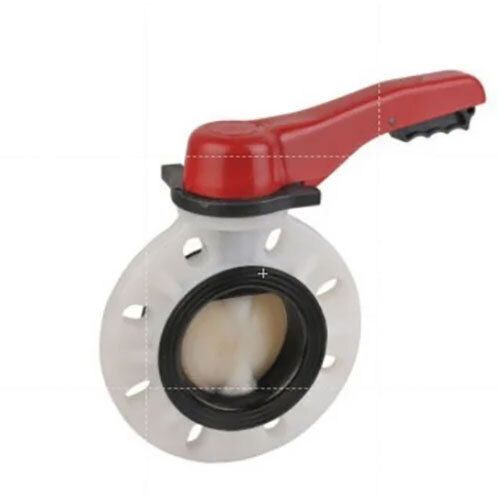 Plastic Butterfly Valve - Color: White