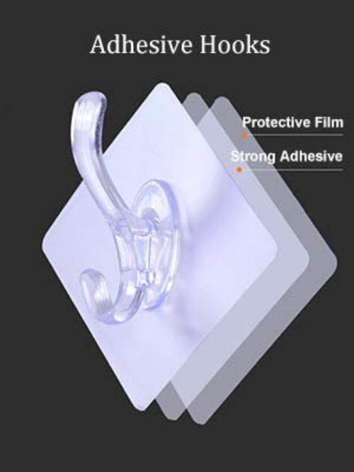 1 Hook Sticker - Transparent Pvc Adhesive Wall Hooks | Waterproof, Moisture-proof, Easy To Use, Perfect For Hanging Towels, Robes, And Accessories