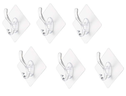 1 Hook Sticker - Transparent Pvc Adhesive Wall Hooks | Waterproof, Moisture-proof, Easy To Use, Perfect For Hanging Towels, Robes, And Accessories