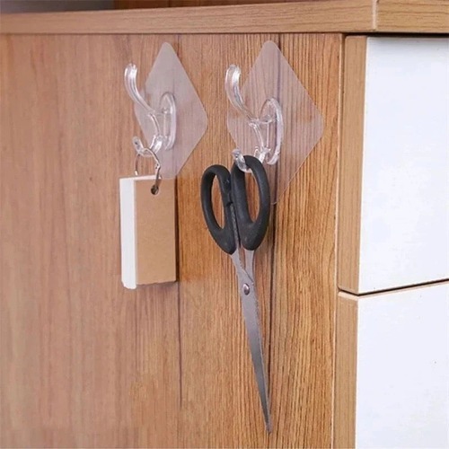 1 Hook Sticker - Transparent Pvc Adhesive Wall Hooks | Waterproof, Moisture-proof, Easy To Use, Perfect For Hanging Towels, Robes, And Accessories