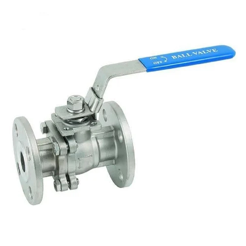 SS 304 Two Piece Design Flanged Ball Valve - IC SS 304, Size Range 15 mm to 200 mm, Silver, Polished Finish, ANSI B 16.5 CL-300 Connection | Industrial Usage