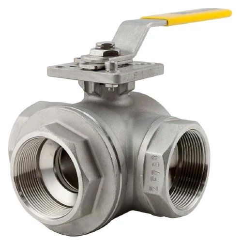 Ic Ss 304 Three Way Ball Valve - Color: Silver