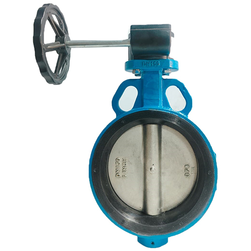 Cast Iron Wafer Type Butterfly Valve - Color: Blue