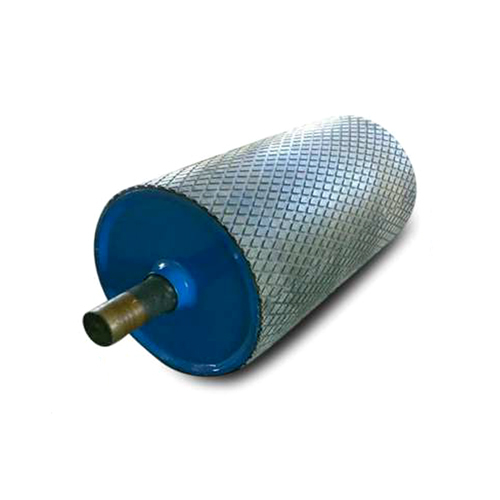 Conveyor Head Pulley With Diamond Cutting Rubber Lagging
