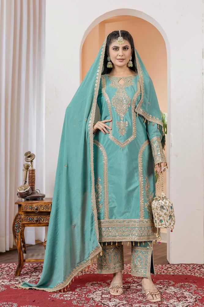 Top Plazo & Dupatta - Color: Pink