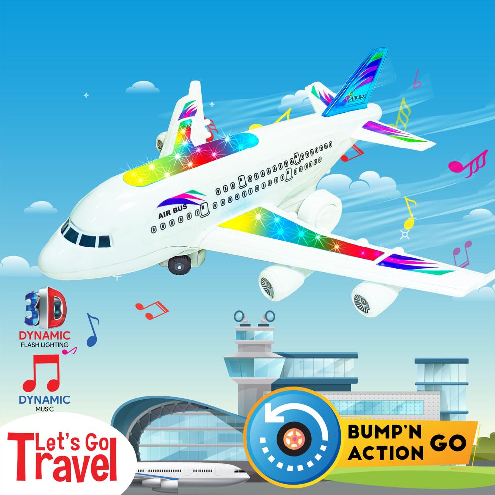 Bump & Go Airplane With Light And Music (747)