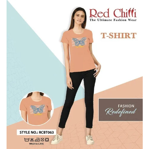 Red Chilli Printed Ladies Top - Color: Brown