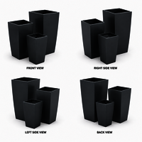 Fiberglass Garden Planter - Color: Black