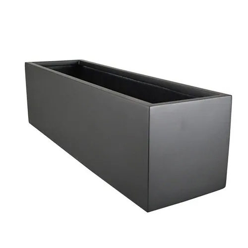 Rectangular Fiberglass Planter - Color: Black