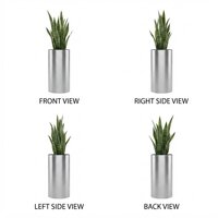 Designer Metal Planters - High-quality Metal, Round Shape, Polished Silver Finish | Powder Coated, Elegant Design For Commercial Use