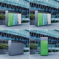 Modern Dustbin - Stainless Steel, 32" Length | Commercial Waste Collection Solution In Various Colors