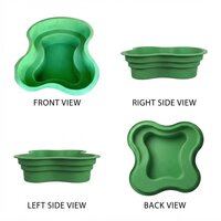 Fiberglass Garden Pond - 4 X 3 X 1.5 Feet | Natural Green, Powder Coated Finish, Durable Design For Elegant Outdoor Decoration