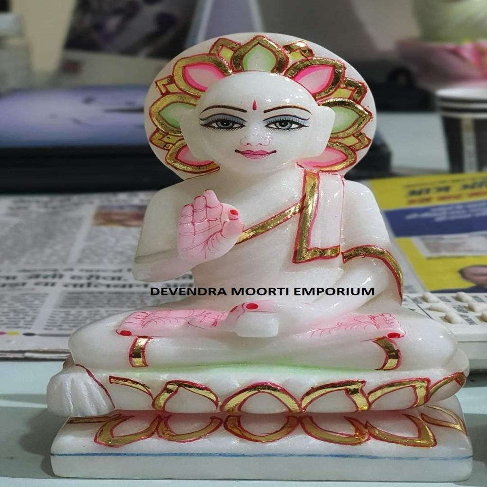 Marble gautam swami jain statue in makrana marble