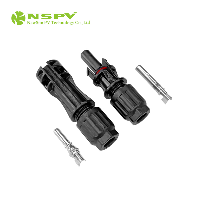 TUV Certified IP68 Waterproof MC 4 Solar Cable Connector 1500VDC 4mm² 6mm² Contact Pins