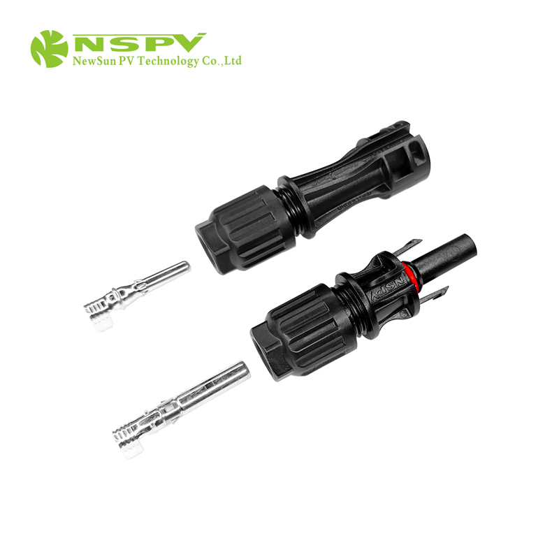 TUV Certified IP68 Waterproof MC 4 Solar Cable Connector 1500VDC 4mm² 6mm² Contact Pins