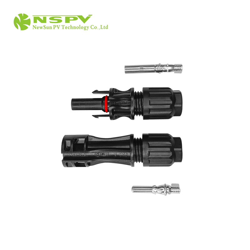 TUV Certified IP68 Waterproof MC 4 Solar Cable Connector 1500VDC 4mm² 6mm² Contact Pins