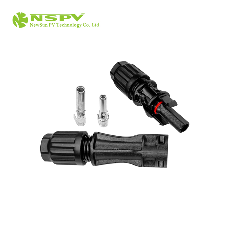 TUV Certified IP68 Waterproof MC 4 Solar Cable Connector 1500VDC 4mm² 6mm² Contact Pins