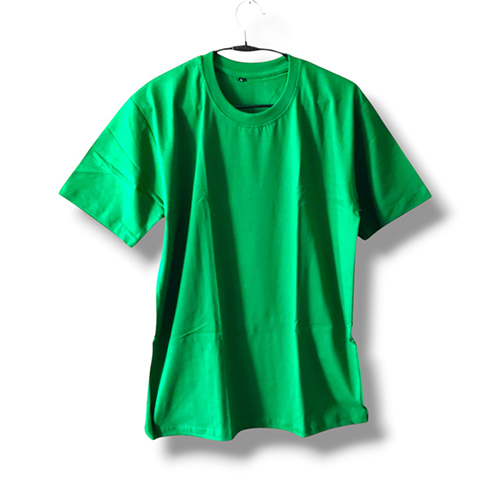 Mens Green Round Neck Cotton T-Shirt