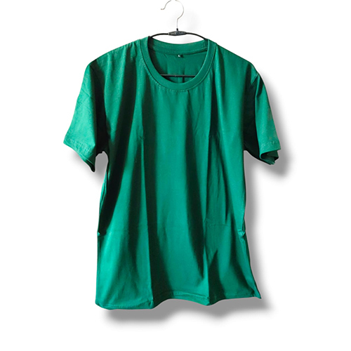 Mens Dark Green Round Neck Cotton T-Shirt