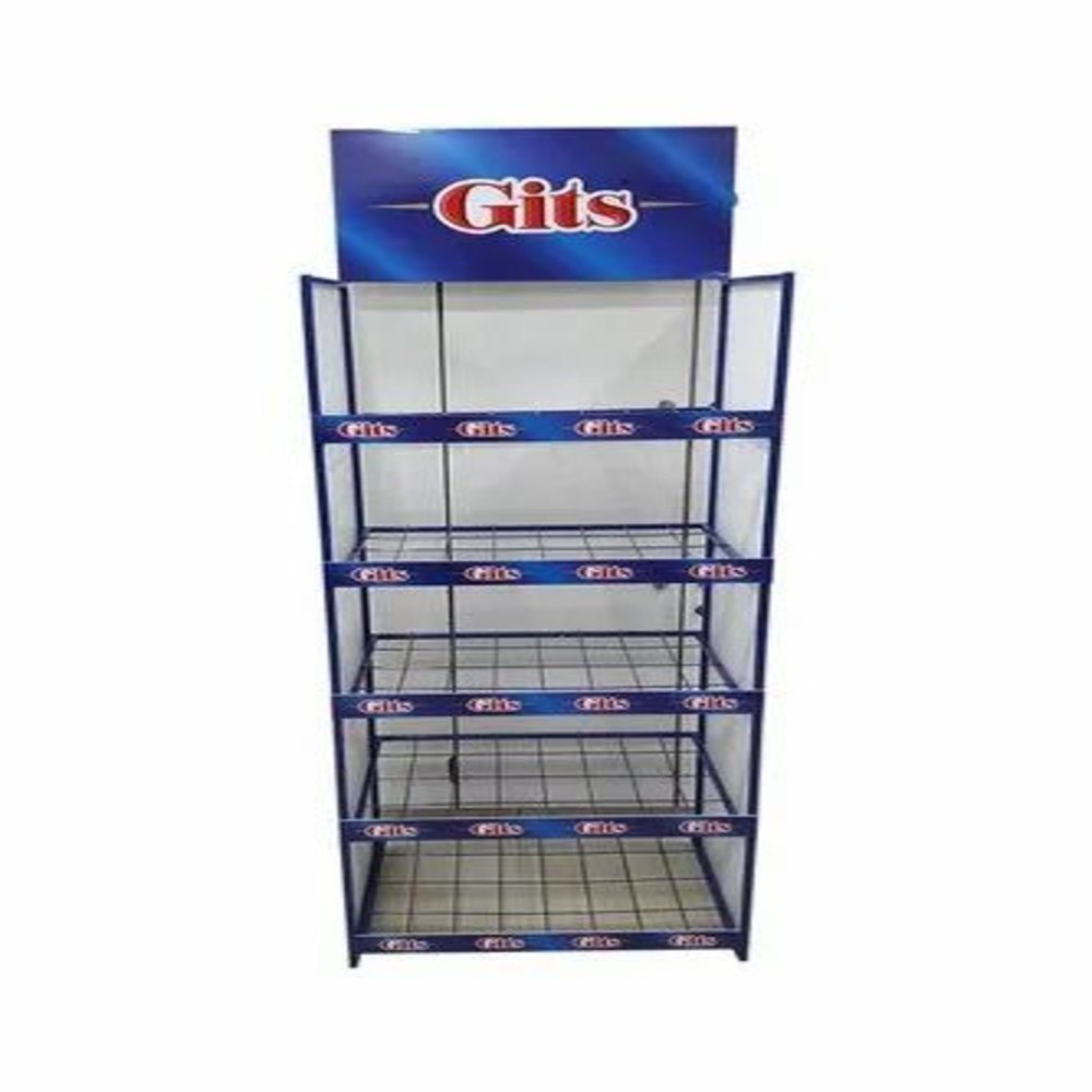 Bread Display Rack - Metal Frame With Wire Shelving | Versatile Design For Optimized Space, Ideal For Retail Displays And Snack Presentation
