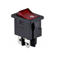 Dpst Rocker Switch - Color: Black And Red