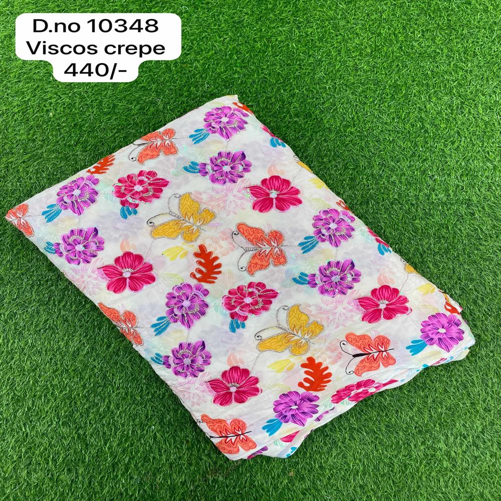 Printed viscose crepe fabric