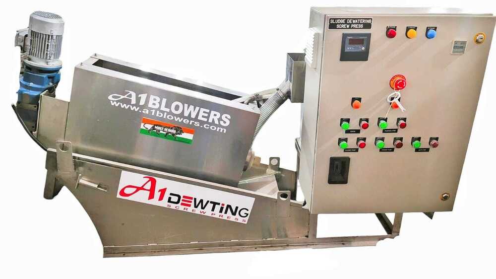 Sludge De - Watering Machine With Multi Disk Screw Press - Color: White