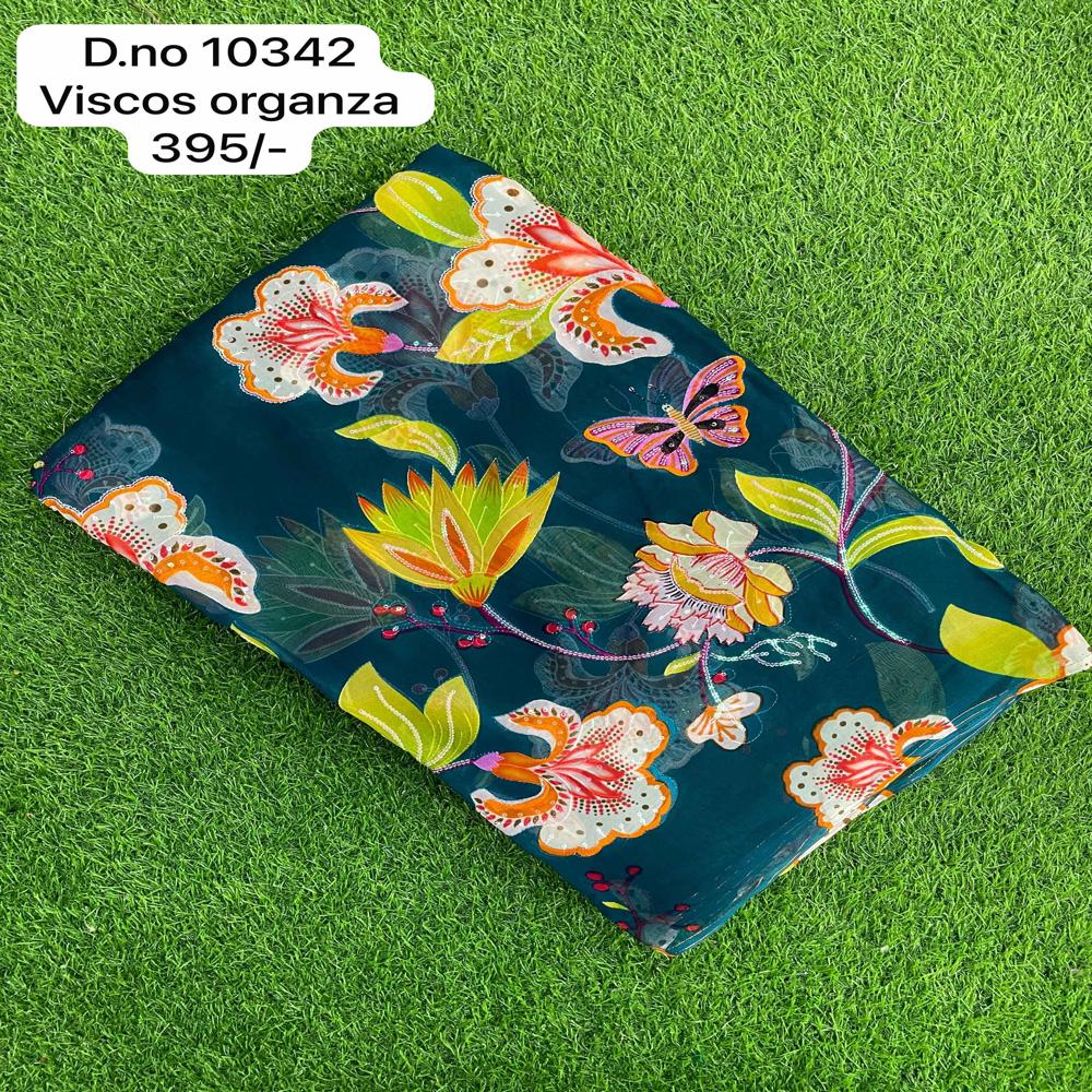 Printed viscose organza fabric