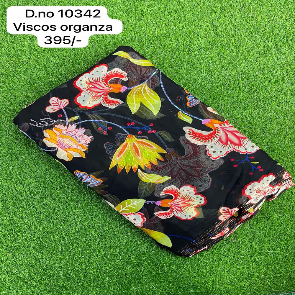 Printed viscose organza fabric