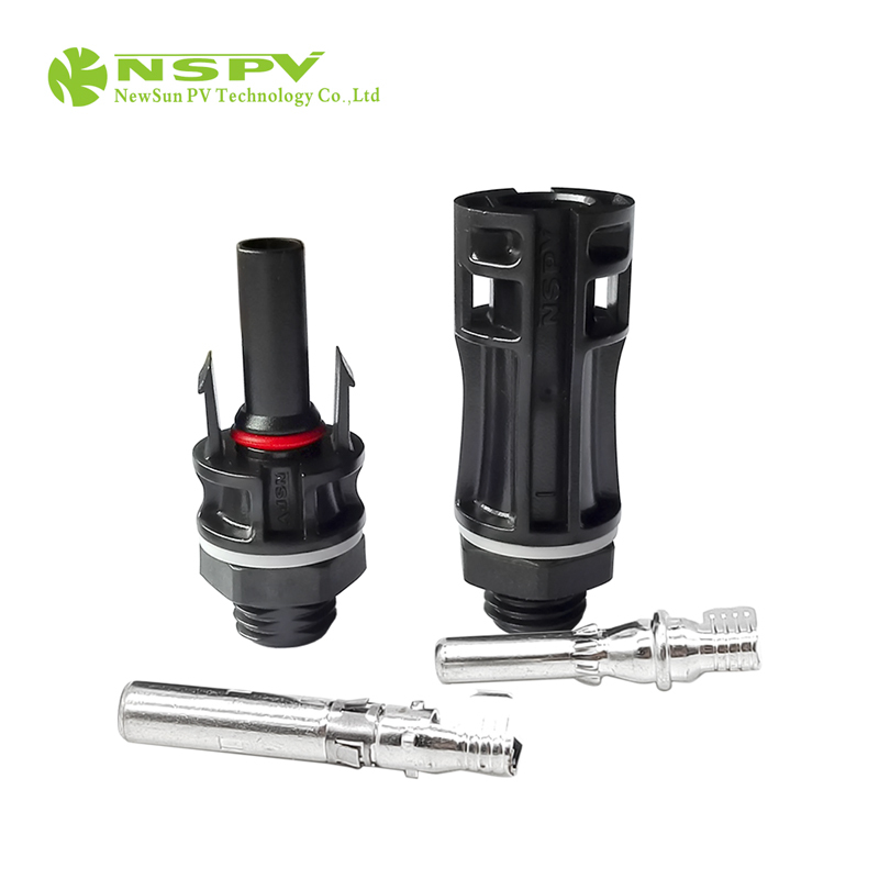 TUV Certified IP68 Waterproof MC 4 Solar Panel Connector 1500VDC 4mm 6mm Contact Pins