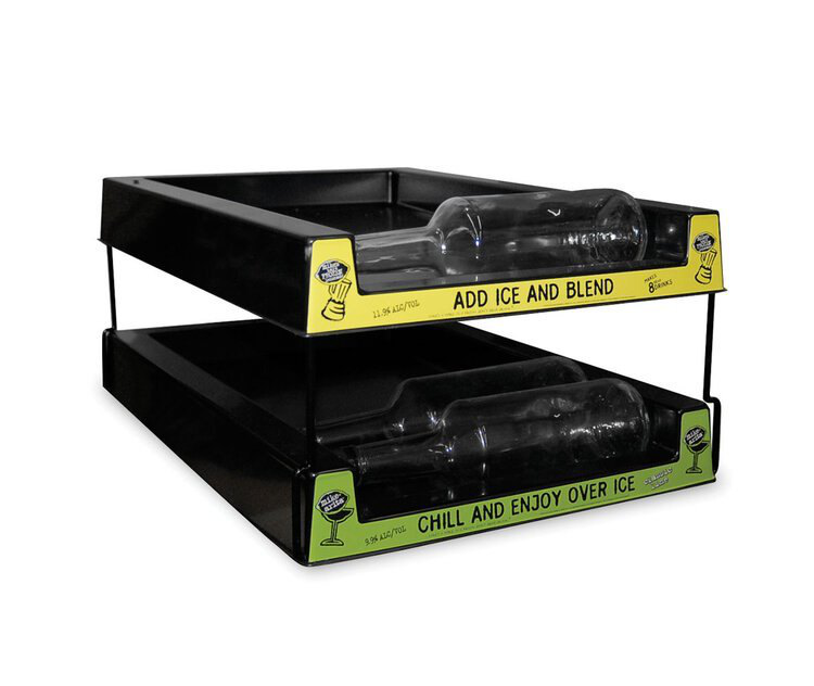 Lemonade Display Rack - Durable Metal, 4-tier Design, Elegant Lemon Yellow Finish | Ideal For Retail Showcase & Snack Presentation