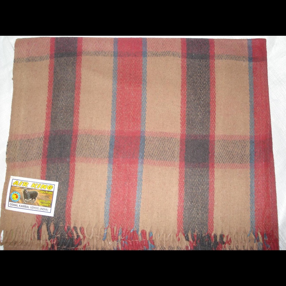 Shoddy Check Blanket - 80% Woolen & 20% Polyester, 220x250 Cm, Assorted Check Print | Woven Fleece, Hemmed Edges, Ideal For Home & Travel