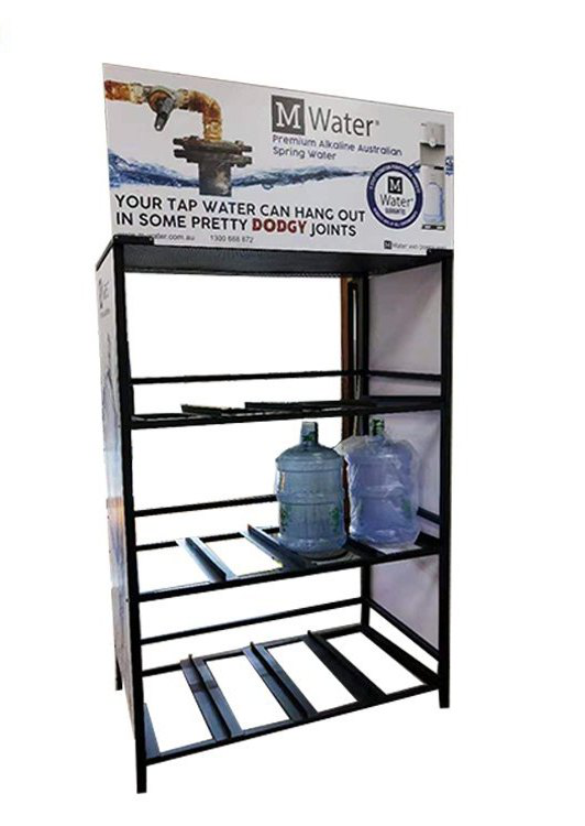 Water Bottle Display Stand - Durable Steel Frame | Stylish Design, Space-Saving, Versatile Use for Home or Retail Display