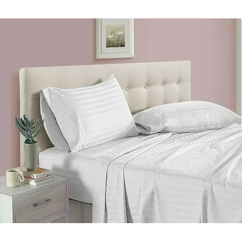 King Size Linen Hotel Bed Sheet - Color: White