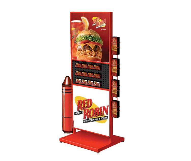 Red Robin Water Display Stand - Durable Acrylic Material, 48x24 Inches | Enhanced Visibility, Organized Product Showcase for Retail Environments