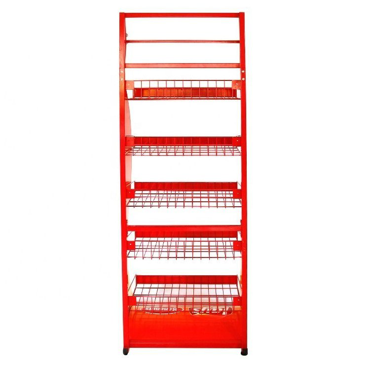 Display Stand - Metal Frame Design | Versatile & Durable For Retail Use, Suitable For Snacks, Magazines, And Cutlery Display
