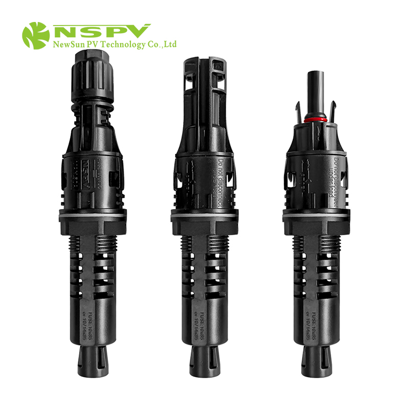 Ip68 Waterproof 1500vdc 50a Solar Panel Fuse Connector Tuv Fuse Connector - Color: Black