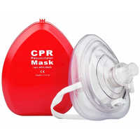 Cpr Pocket Mask - Silicone Material, Compact Size, Transparent & Red Color | Manual Operation, Portable Design, Effective Rescue Breathing