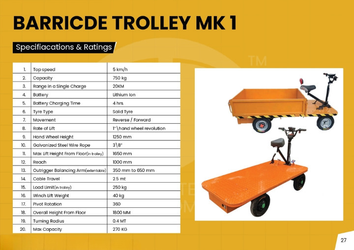 750 Kg Box Tipper Trolley - Color: Yellow
