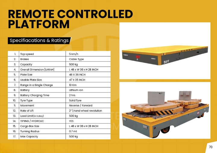 500 Kg Remote Controlled Platform - Attributes: Easy To Operate