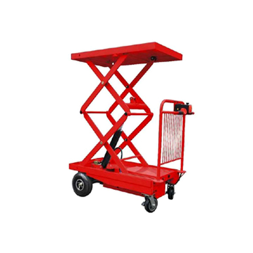 700 Kg Battery Operated Scissor Lift - Color: Red