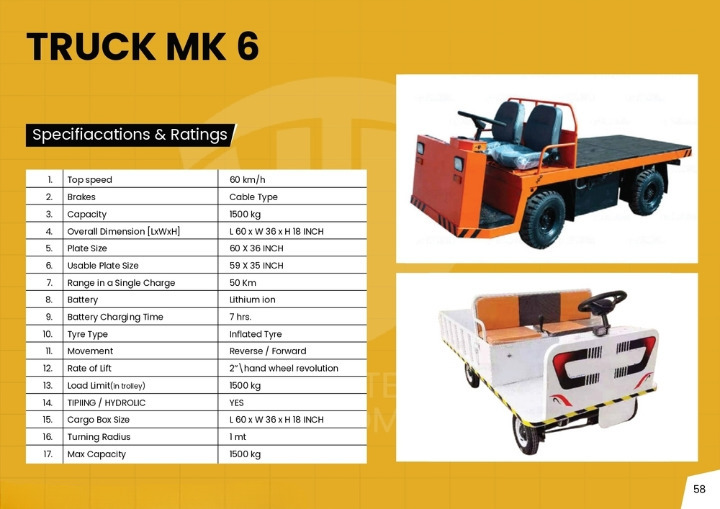 1500 Kg Electric Platform Small Truck - Application: Industrial