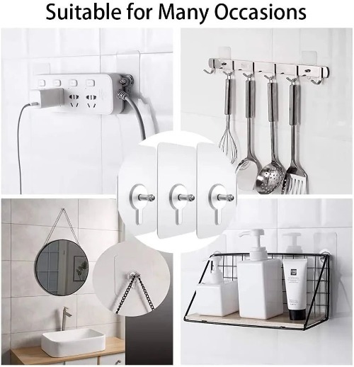 Screw Hook Sticker - Transparent Pvc, 8 Cm Thickness X 5 Cm Width X 5 Cm Length | Universal Adhesive For Glass, Tile, Metal, Easy To Install And Remove