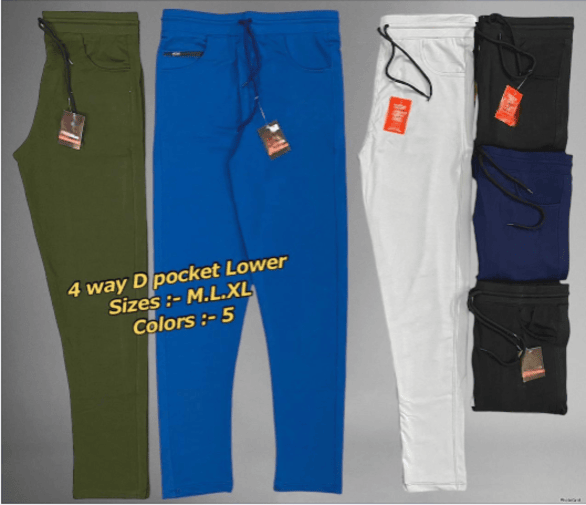 Mens 4 Way D Pocket Lycra Stretchable Lower