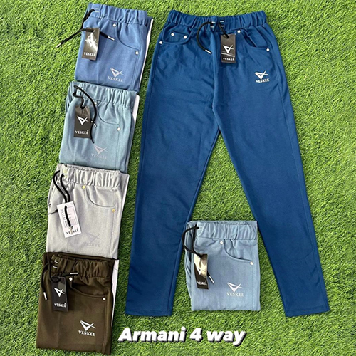 Mens Lycra Armani 4 Way Stretchable Lower
