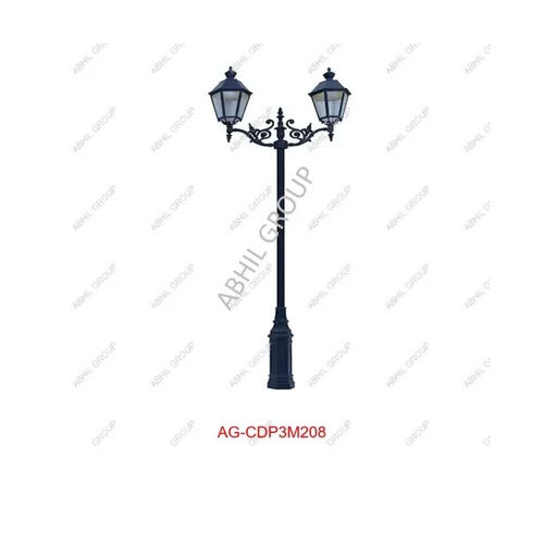 Cast Iron Victorian Pole - Cool White LED Lighting, Black Finish, Elegant Design