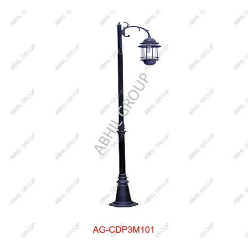 4M Cast Iron Single Arm Pole - Color: Black